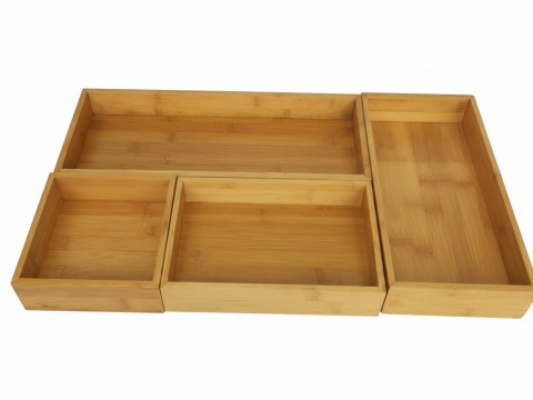 Vietnam bamboo 4pc drawer organizers